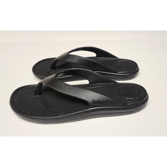 Totes Everywhere Women Black Flip Flops Sandal Slip On Rubber Size 8 - Picture 8 of 11